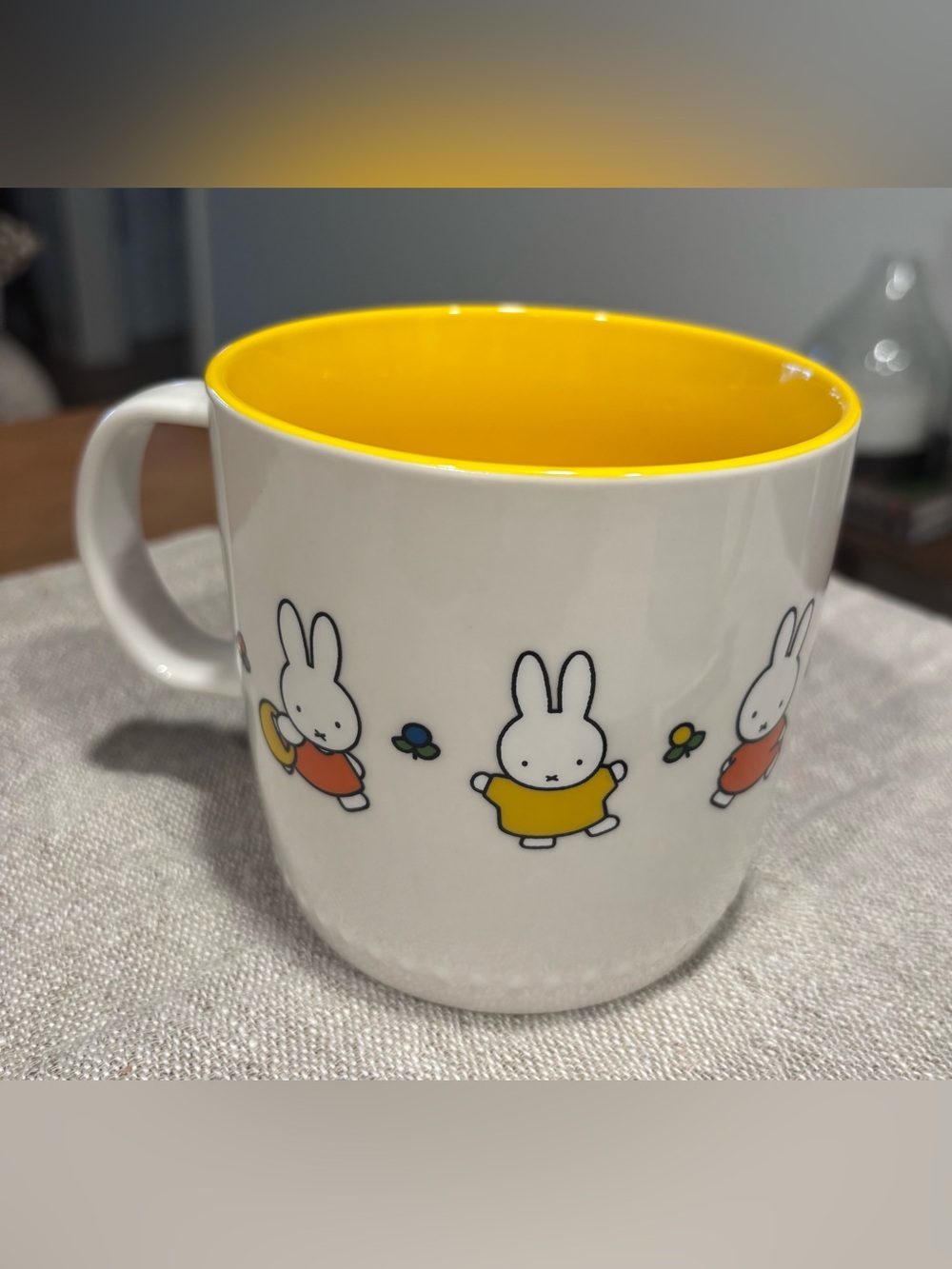 miffy White Ceramic Mug with Yellow Interior and Colorful Characters - Picture 4 of 5
